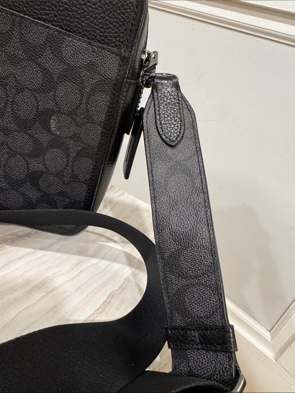 Coach Bag Sullivan Black Charcoal Signature Logo Crossbody Messenger Bag - Picture 6 of 17